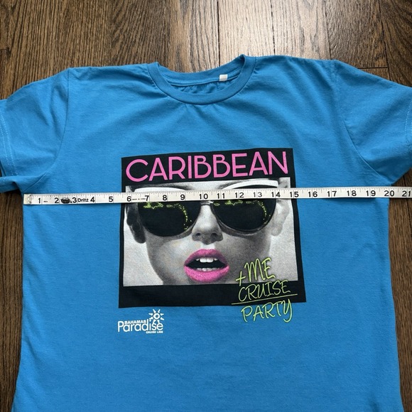 Women's Caribbean Bahamas paradise Blue Large cruise T-shirt Vacation Summer Tee - Picture 5 of 9